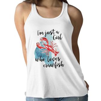 Womens Just A Girl Who Loves Crawfish - Cajun Crawfish Boil V-Neck Women Flowy Tank | Mazezy