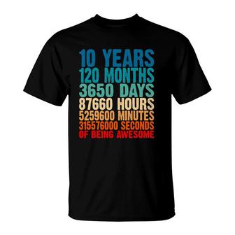 10 Years Of Being Awesome Gifts 10 Years Old 10 Birthday T-Shirt | Mazezy
