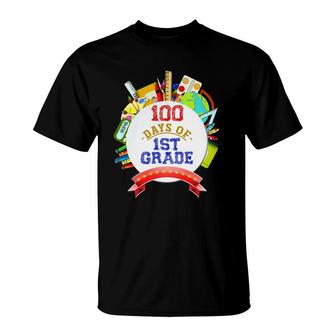 100 Days Of 1St Grade School Student Gift 100 Days Of School T-Shirt | Mazezy