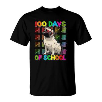 100 Days School Pug Dog Lovers 100Th Day Of School Boys Kids T-Shirt | Mazezy DE