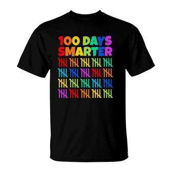 100 Days Smarter Happy 100Th Day Of School Happy 100 Day T-Shirt | Mazezy