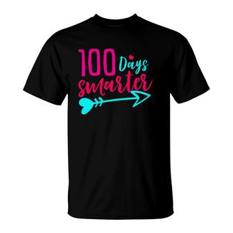 100 Days Smarter T - 100 Days Of School Teacher Gift T-Shirt | Mazezy