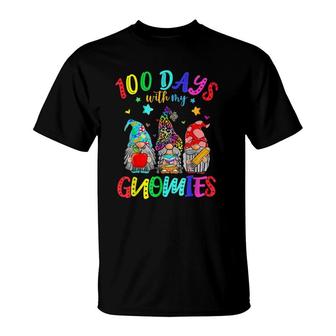 100 Days With My Gnomies Happy 100Th Day Of School Gnome T-Shirt | Mazezy