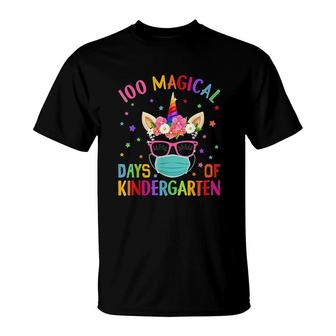 100 Magical Days Of Kindergarten School Unicorn T-Shirt | Mazezy