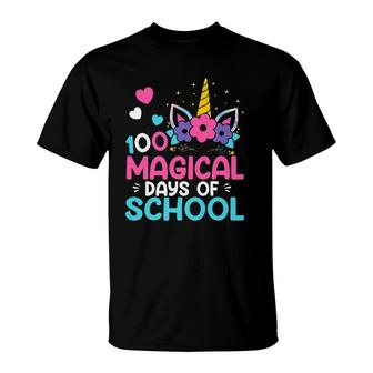 100Th Day Of Kindergarten For Girls 100 Magical Days T-Shirt | Mazezy