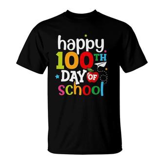 100Th Day Of School Teachers Kids Girls Boys Happy 100 Days T-Shirt | Mazezy