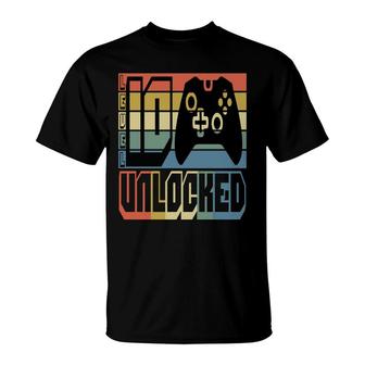 10Th Birthday 10 Years Old Retro Game Level 10 Unlocked Since 2012 T-Shirt - Seseable