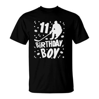 11Th Birthday Boy Ice Hockey Kids 11 Years Old Party Gift T-Shirt