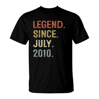11Th Birthday Gift 11 Years Old Legend Since July 2010 Boys T-Shirt | Mazezy