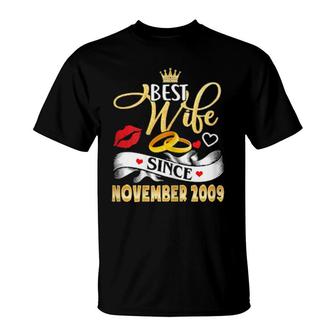 12 Wedding Anniversary Outfit Best Wife Since 2009 T-Shirt | Mazezy