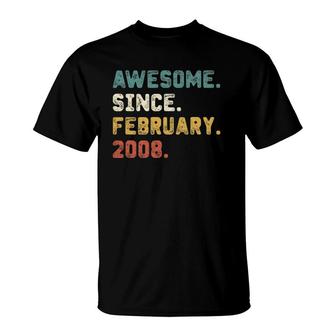 14Th Birthday Gift 14 Years Old Awesome Since February 2008 Ver2 T-Shirt | Mazezy