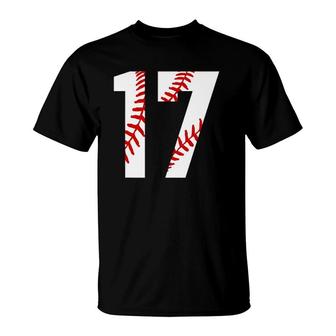 17 Baseball Seventeen Baseball Mom Fan Favorite Player T-Shirt | Mazezy