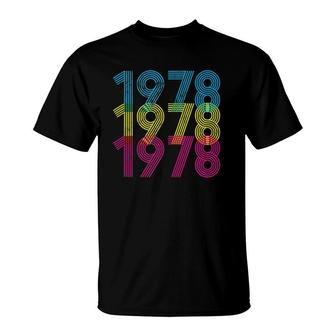 1978 Retro Pattern Style 44Th Birthday T-Shirt | Mazezy