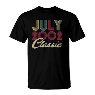 19Th Birthday Gifts Year Old - Classic Birthday July 2002 Ver2 T-Shirt | Mazezy