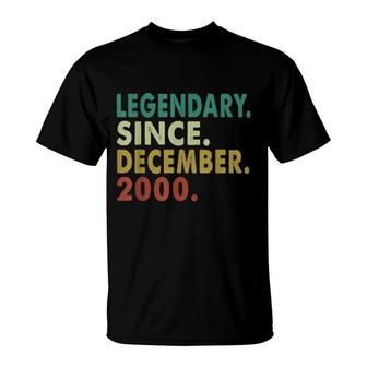 21 Years Old Legendary Since December 2000 21St Birthday T-Shirt | Mazezy