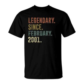21St Birthday Vintage Legendary Since February 2001 Ver2 T-Shirt | Mazezy