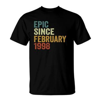 25 Years Old Gifts 25Th Birthday Epic Since February 1998 Ver2 T-Shirt | Mazezy