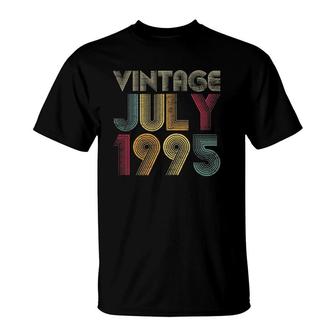 26Th Birthday Gifts Year Old - Vintage Birthday July 1995 Ver2 T-Shirt | Mazezy