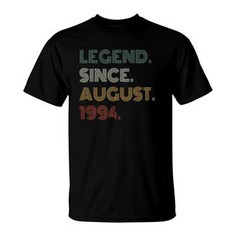 28Th Birthday Legend Since August 1994 Gift 28 Years Old T-Shirt | Mazezy AU