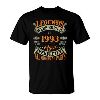29Th Birthday Vintage Legends Born In 1993 29 Years Old T-Shirt | Mazezy