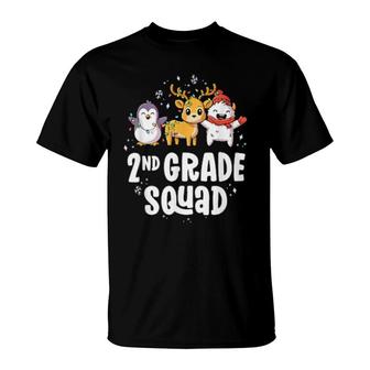 2Nd Grade Squad Matching Teacher Christmas School Crew T-Shirt | Mazezy