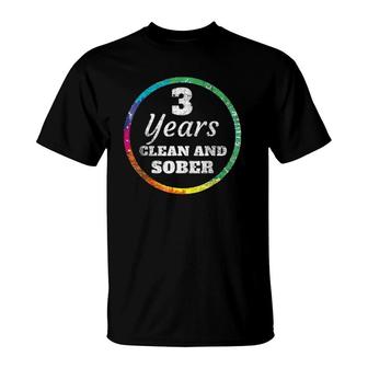 3 Years Clean And Sober Addiction T-Shirt | Mazezy