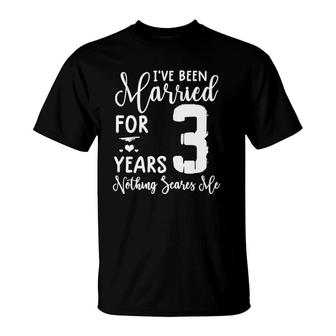 3 Years Married Funny Couple 3Rd Anniversary Tee T-Shirt | Mazezy