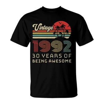 30 Years Old Birthday Vintage 1992 30 Birthday T-Shirt | Mazezy
