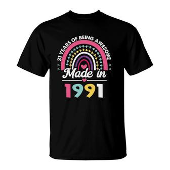 31 Years Old Gifts 31St Birthday Born In 1991 Women Girls T-Shirt | Mazezy
