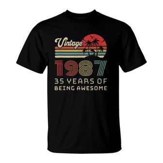 35 Years Old Birthday Vintage 1987 35 Birthday Tank Top T-Shirt | Mazezy