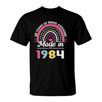 38 Years Old Gifts 38Th Birthday Born In 1984 Women Girls T-Shirt | Mazezy