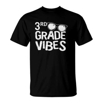 3Rd Grade Vibes Back To School First Day Teacher Student Sunglasses Kids T-Shirt | Mazezy
