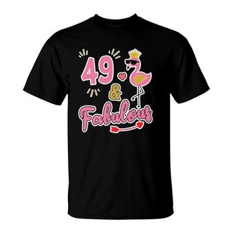 49 And Fabulous - 49 Years Old Gift - 49Th Birthday T-Shirt | Mazezy