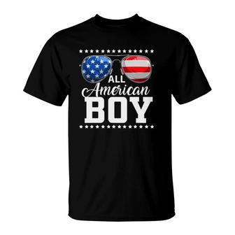 4Th Of July All American Boy Usa Flag Patriotic Family T-Shirt | Mazezy CA
