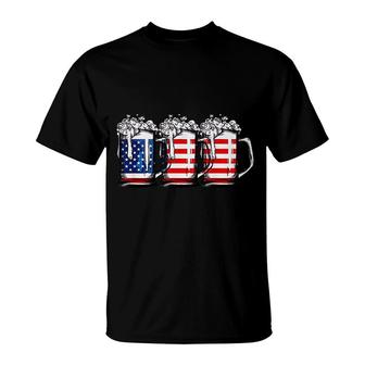 4th Of July Beer American Flag T-Shirt | Mazezy