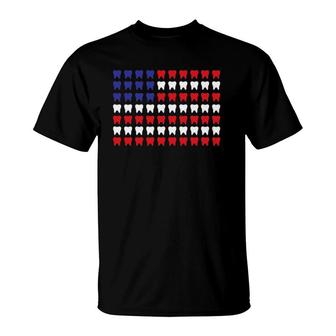 4Th Of July Dental Hygienist Patriotic Tooth Doctor T-Shirt | Mazezy