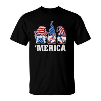 4Th Of July Gnomes Merica American Freedom Usa Flag T-Shirt | Mazezy