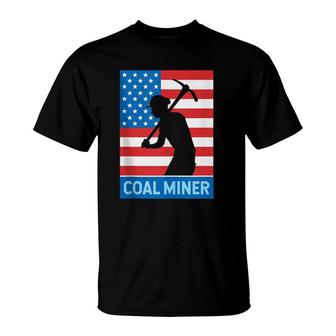 4Th Of July Patriotic Coal Miner American Flag Gif T-Shirt | Mazezy
