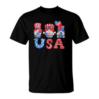 4Th Of July Usa American Flag Gnomes Patriotic Cute T-Shirt | Mazezy AU