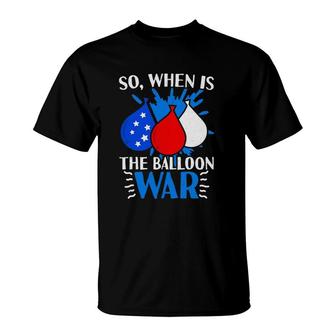 4Th Of July Water Balloon Fight Funny July 4Th American Usa T-Shirt | Mazezy