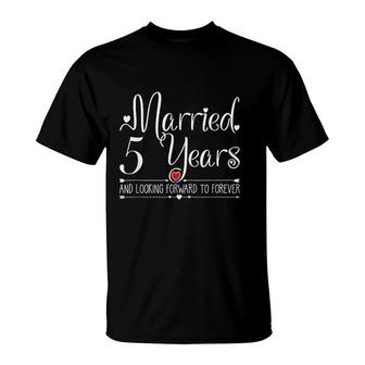 5 Years Wedding Anniversary Gifts T-Shirt | Mazezy