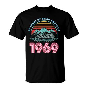 53 Years Old Retro 80S Style 53Rd Birthday Born In 1969 T-Shirt | Mazezy
