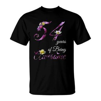 54 Years Old Awesome Floral 1968 54Th Birthday Gift T-Shirt | Mazezy