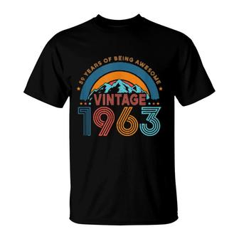 59 Years Old Retro 80S Style 59Th Birthday Born In 1963 T-Shirt | Mazezy