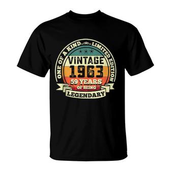 59Th Birthday Vintage Retro Legendary 1963 59 Years Old T-Shirt | Mazezy DE