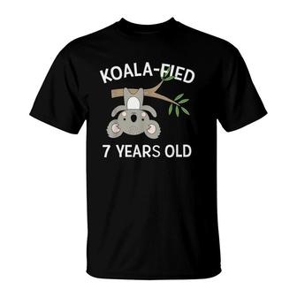 7 Years Old Birthday Cute Koala Pun 7Th Party Gift T-Shirt | Mazezy