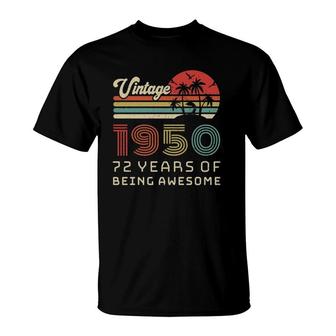 72 Years Old Birthday Vintage 1950 72Nd Birthday T-Shirt | Mazezy