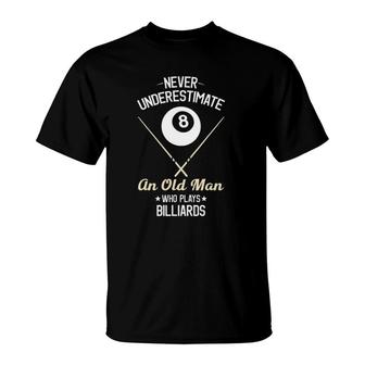 8 Ball Pool Funny Billiards Player Lover Dad Gifts T-Shirt | Mazezy AU