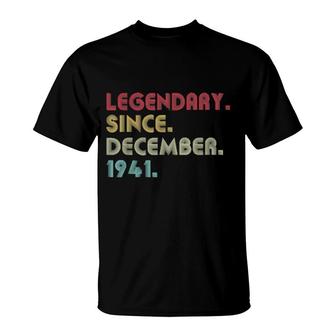 80 Years Legendary Since December 1941 80Th Birthday T-Shirt | Mazezy