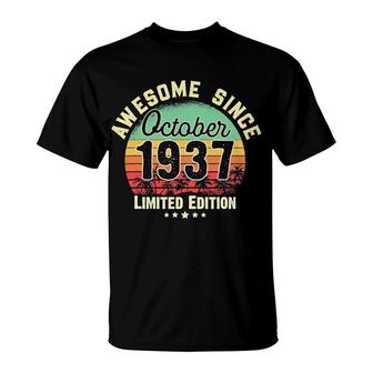 85Th Birthday Gift 85 Years Old Awesome Since October 1937 Ver2 T-Shirt | Mazezy